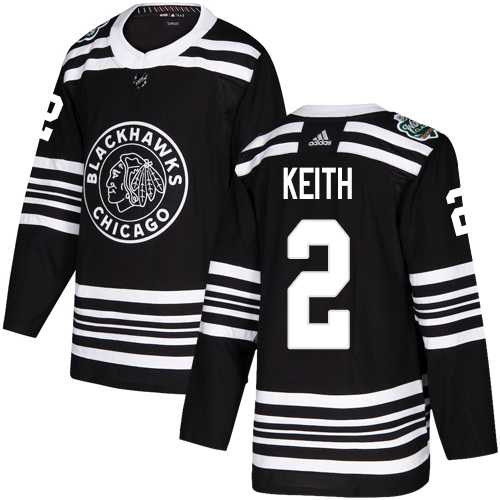 Personalized Blackhawks #2 Duncan Keith Black Authentic 2019 Winter Classic Stitched NHL Jersey