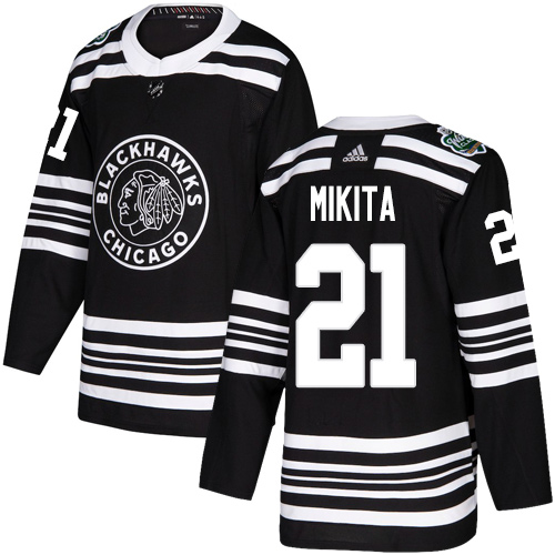 Personalized Blackhawks #21 Stan Mikita Black Authentic 2019 Winter Classic Stitched NHL Jersey