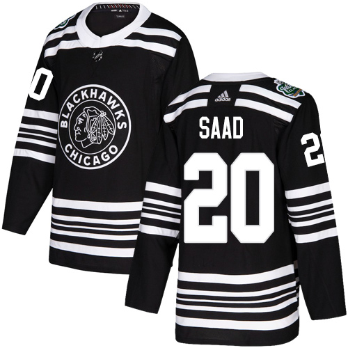 Personalized Blackhawks #20 Brandon Saad Black Authentic 2019 Winter Classic Stitched NHL Jersey