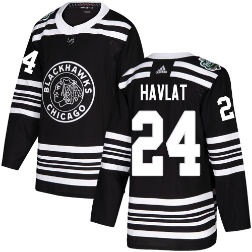 Personalized Blackhawks #24 Martin Havlat Black Authentic 2019 Winter Classic Stitched NHL Jersey