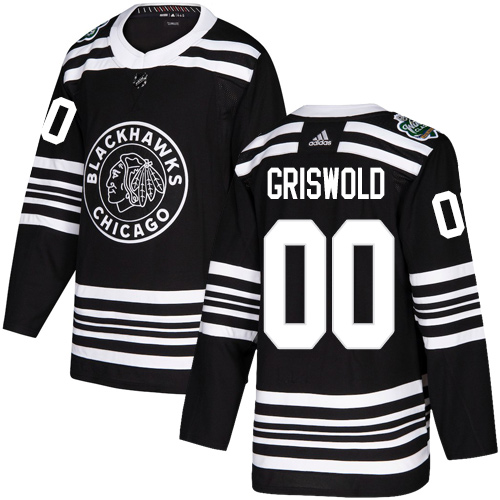 Personalized Blackhawks #00 Clark Griswold Black Authentic 2019 Winter Classic Stitched NHL Jersey