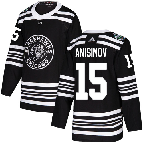 Personalized Blackhawks #15 Artem Anisimov Black Authentic 2019 Winter Classic Stitched NHL Jersey