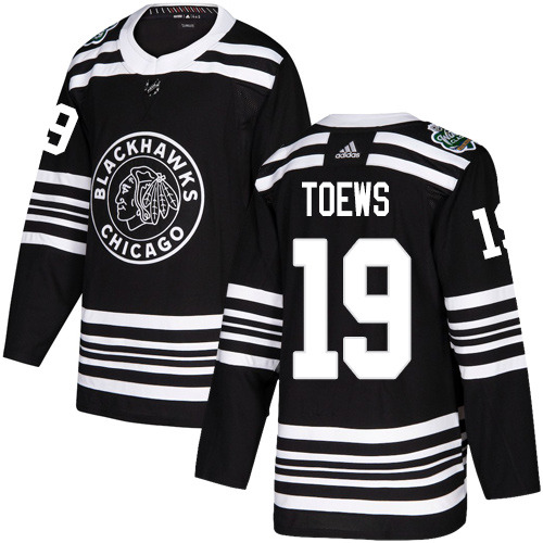 Personalized Blackhawks #19 Jonathan Toews Black Authentic 2019 Winter Classic Stitched NHL Jersey
