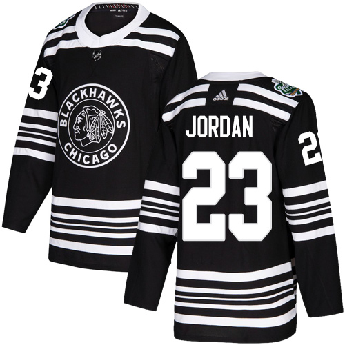 Personalized Blackhawks #23 Michael Jordan Black Authentic 2019 Winter Classic Stitched NHL Jersey
