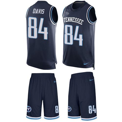 Personalized Titans #84 Corey Davis Navy Blue Team Color Men’s Stitched NFL Limited Tank Top Suit Jersey