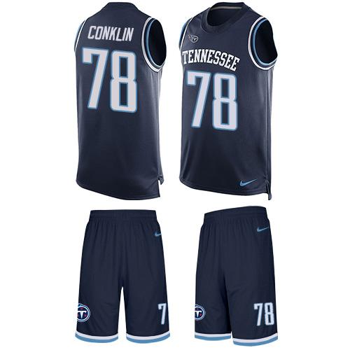 Personalized Titans #78 Jack Conklin Navy Blue Team Color Men’s Stitched NFL Limited Tank Top Suit Jersey