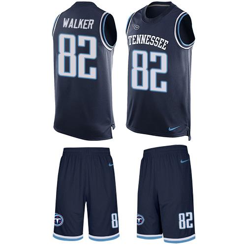 Personalized Titans #82 Delanie Walker Navy Blue Team Color Men’s Stitched NFL Limited Tank Top Suit Jersey