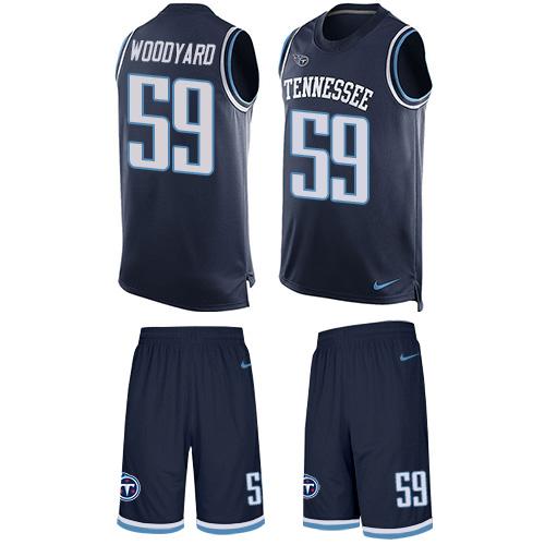 Personalized Titans #59 Wesley Woodyard Navy Blue Team Color Men’s Stitched NFL Limited Tank Top Suit Jersey