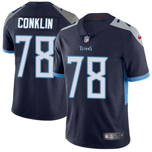 Personalized Titans #78 Jack Conklin Navy Blue Team Color Men’s Stitched NFL Untouchable Limited Jersey