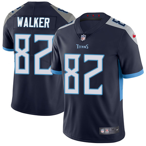 Personalized Titans #82 Delanie Walker Navy Blue Team Color Men’s Stitched NFL Untouchable Limited Jersey