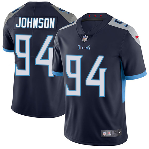 Personalized Titans #94 Austin Johnson Navy Blue Team Color Men’s Stitched NFL Untouchable Limited Jersey