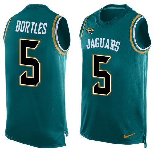 Personalized Jaguars #5 Blake Bortles Teal Green Alternate Men’s Stitched NFL Limited Tank Top Jersey