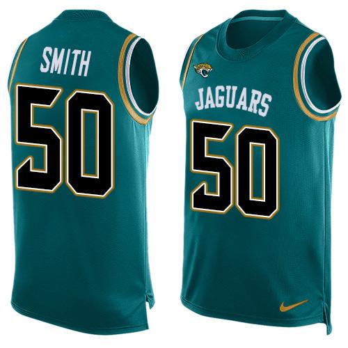 Personalized Jaguars #50 Telvin Smith Teal Green Alternate Men’s Stitched NFL Limited Tank Top Jersey