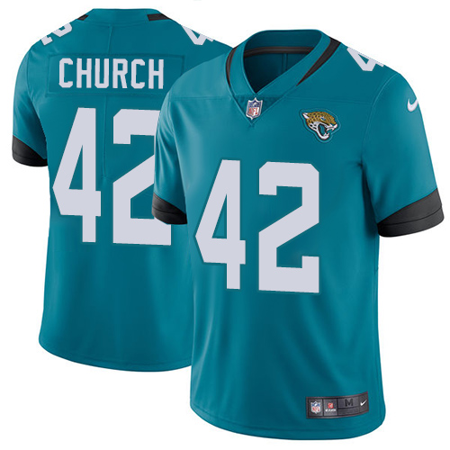 Personalized Jaguars #42 Barry Church Teal Green Alternate Men’s Stitched NFL Untouchable Limited Jersey