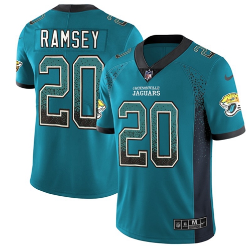 Personalized Jaguars #20 Jalen Ramsey Teal Green Alternate Men’s Stitched NFL Limited Rush Drift Fashion Jersey