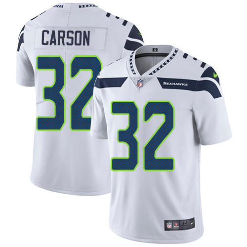 Personalized Seahawks #32 Chris Carson White Men’s Stitched NFL Untouchable Limited Jersey