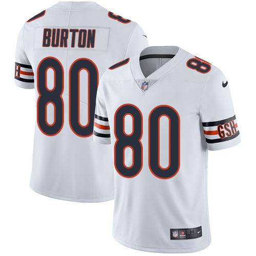 Personalized Bears #80 Trey Burton White Men’s Stitched NFL Untouchable Limited Jersey