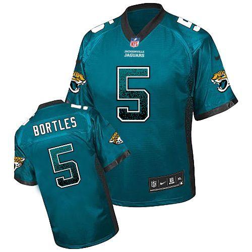 Personalized Jaguars #5 Blake Bortles Teal Green Alternate Men’s Stitched NFL Elite Drift Fashion Jersey
