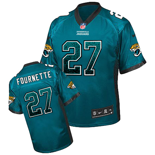 Personalized Jaguars #27 Leonard Fournette Teal Green Alternate Men’s Stitched NFL Elite Drift Fashion Jersey