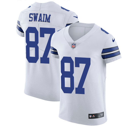 Personalized Cowboys #87 Geoff Swaim White Men’s Stitched NFL Untouchable Elite Jersey