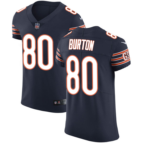 Personalized Bears #80 Trey Burton Navy Blue Team Color Men’s Stitched NFL Untouchable Elite Jersey