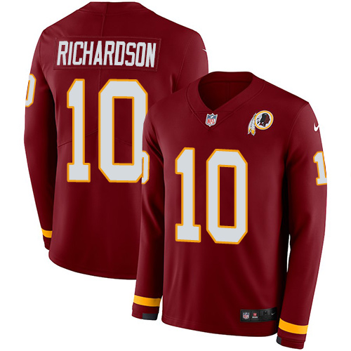 Personalized Redskins #10 Paul Richardson Burgundy Red Team Color Men’s Stitched NFL Limited Therma Long Sleeve Jersey