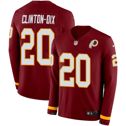 Personalized Redskins #20 Ha Ha Clinton-Dix Burgundy Red Team Color Men’s Stitched NFL Limited Therma Long Sleeve Jersey
