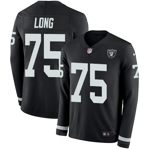Personalized Raiders #75 Howie Long Black Team Color Men’s Stitched NFL Limited Therma Long Sleeve Jersey