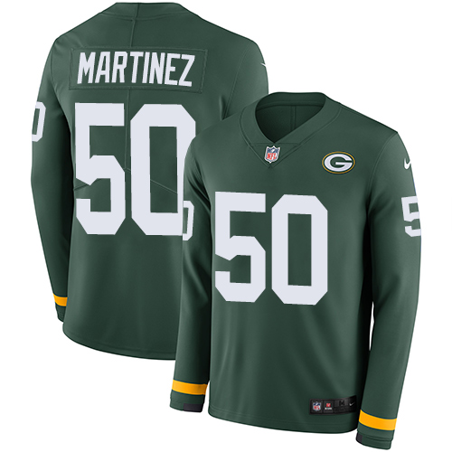 Personalized Packers #50 Blake Martinez Green Team Color Men’s Stitched NFL Limited Therma Long Sleeve Jersey