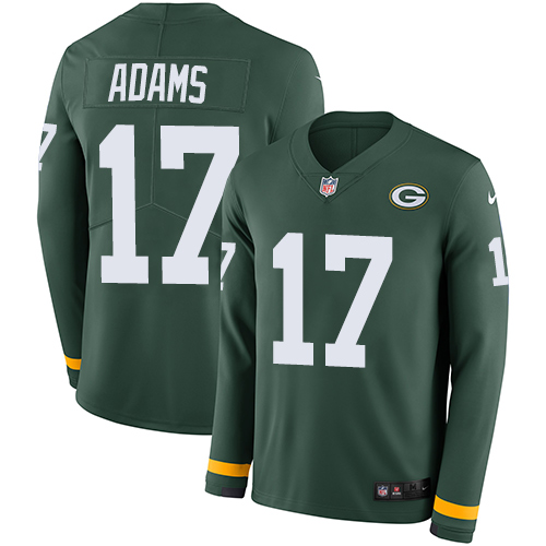 Personalized Packers #17 Davante Adams Green Team Color Men’s Stitched NFL Limited Therma Long Sleeve Jersey$149.99$25.50
