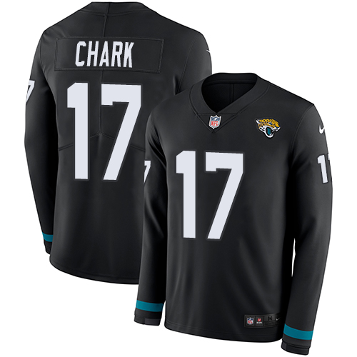 Personalized Jaguars #17 DJ Chark Black Team Color Men’s Stitched NFL Limited Therma Long Sleeve Jersey