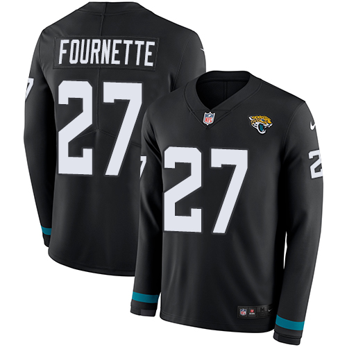 Personalized Jaguars #27 Leonard Fournette Black Team Color Men’s Stitched NFL Limited Therma Long Sleeve Jersey