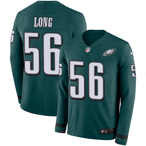 Personalized Eagles #56 Chris Long Midnight Green Team Color Men’s Stitched NFL Limited Therma Long Sleeve Jersey