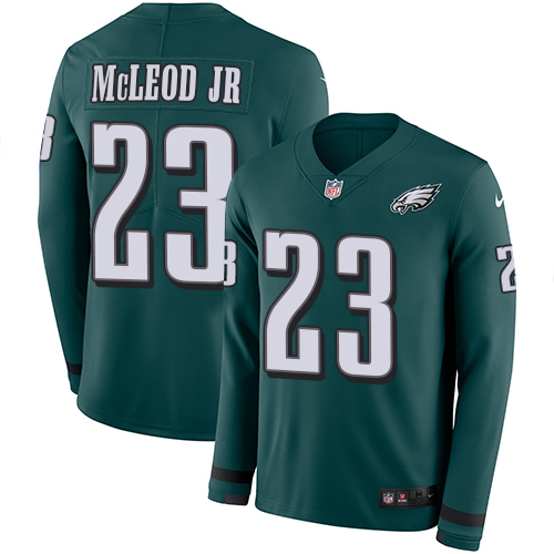 Personalized Eagles #23 Rodney McLeod Jr Midnight Green Team Color Men’s Stitched NFL Limited Therma Long Sleeve Jersey