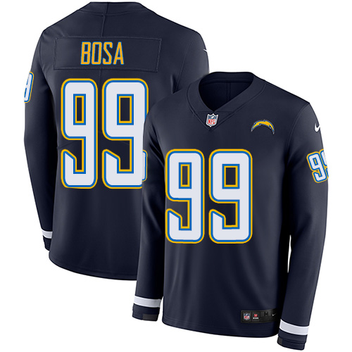 Personalized Chargers #99 Joey Bosa Navy Blue Team Color Men’s Stitched NFL Limited Therma Long Sleeve Jersey