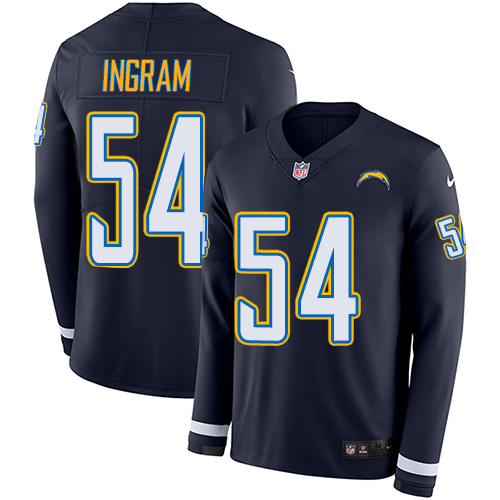 Personalized Chargers #54 Melvin Ingram Navy Blue Team Color Men’s Stitched NFL Limited Therma Long Sleeve Jersey