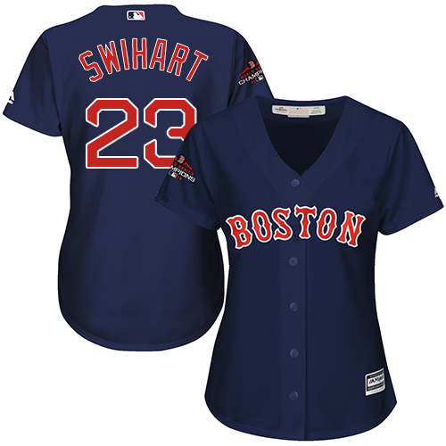 Personalized Red Sox #23 Blake Swihart Navy Blue Alternate 2018 World Series Champions Women’s Stitched MLB Jersey