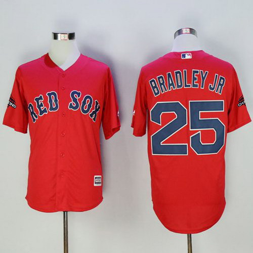 Personalized Red Sox #25 Jackie Bradley Jr Red New Cool Base 2018 World Series Champions Stitched MLB Jersey