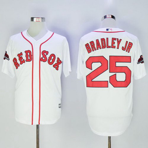 Personalized Red Sox #25 Jackie Bradley Jr White New Cool Base 2018 World Series Champions Stitched MLB Jersey
