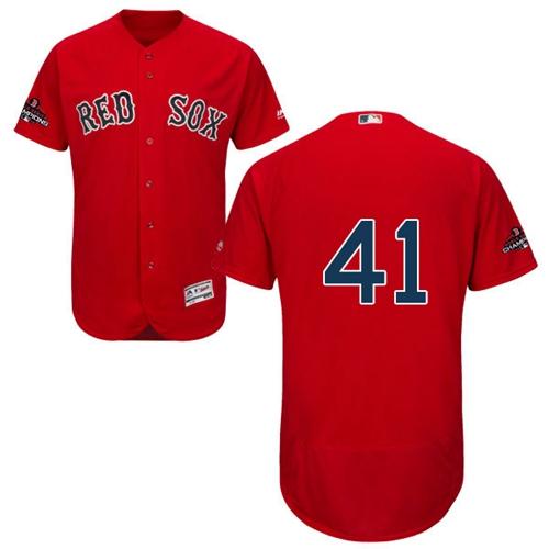 Personalized Red Sox #41 Chris Sale Red Flexbase Authentic Collection 2018 World Series Champions Stitched MLB Jersey