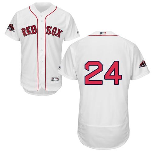 Personalized Red Sox #24 David Price White Flexbase Authentic Collection 2018 World Series Champions Stitched MLB Jersey