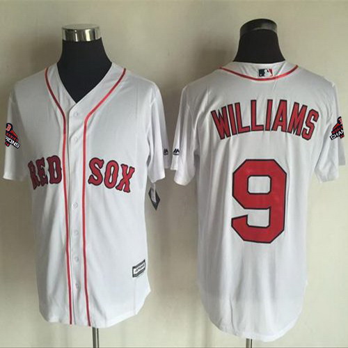Personalized Red Sox #9 Ted Williams White New Cool Base 2018 World Series Champions Stitched MLB Jersey