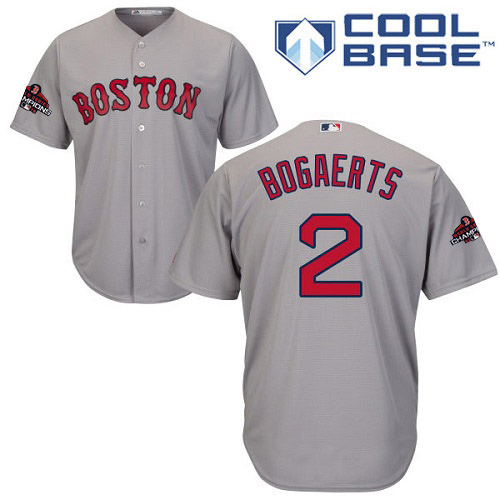 Personalized Red Sox #2 Xander Bogaerts Grey New Cool Base 2018 World Series Champions Stitched MLB Jersey