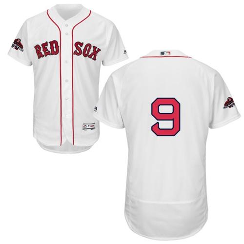 Personalized Red Sox #9 Ted Williams White Flexbase Authentic Collection 2018 World Series Champions Stitched MLB Jersey