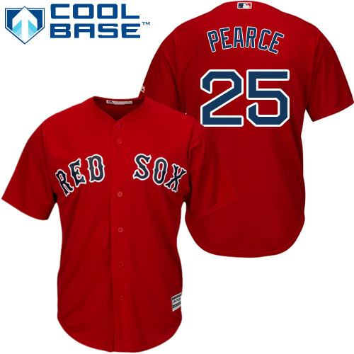 Personalized Red Sox #25 Steve Pearce Red New Cool Base Stitched MLB Jersey