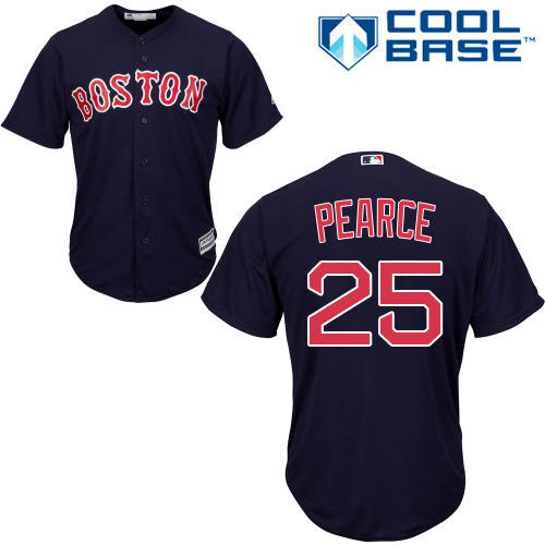 Personalized Red Sox #25 Steve Pearce Navy Blue New Cool Base Stitched MLB Jersey