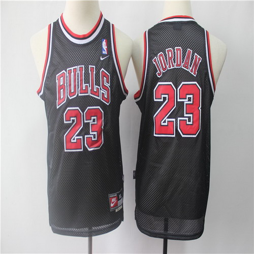 Personalized Youth Bulls 23 Michael Jordan Black Youth Throwback Swingman Jersey
