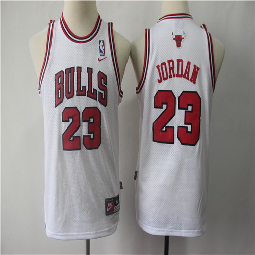 Personalized Youth Bulls 23 Michael Jordan White Youth Throwback Swingman Jersey