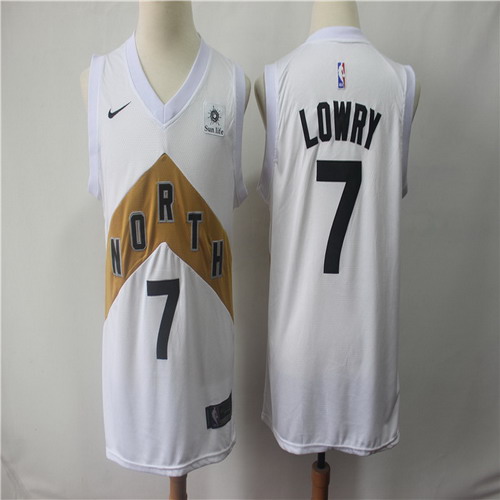 Personalized Raptors 7 Kyle Lowry White 2018-19 City Edition Swingman Jersey