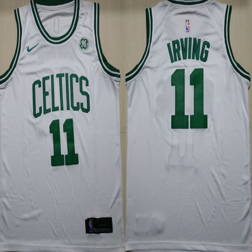 Personalized Celtics 11 Kyrie Irving White Swingman Jersey